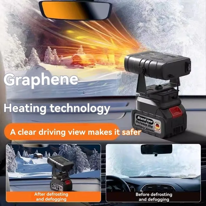 AD-سخان كهربائي محمول ليثيوم الطاقة الكهربائية الدافئة منفاخ الهواء مروحة سخان الساخن تنظيم مستويين ل