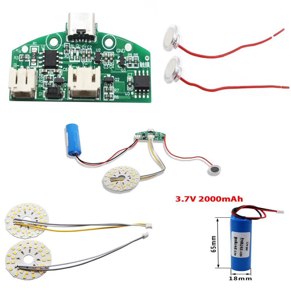 Charging Lithium Battery Protection Control LED Three-Gear Eye Protection Module TYPE-C New USB Touch Desk Lamp Dimming Board