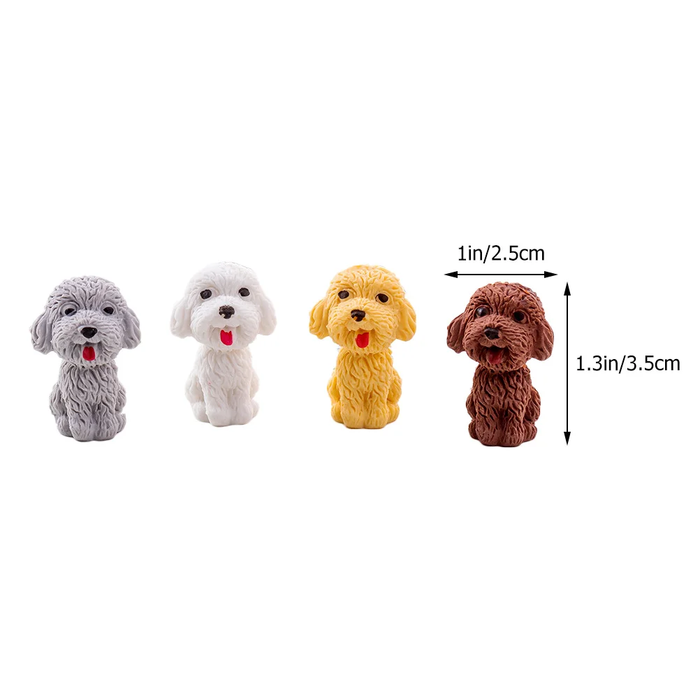 20 Pcs Dog ​​pencil Eraser Set of Erasers Rubber 3d Toy Cartoon Novelty