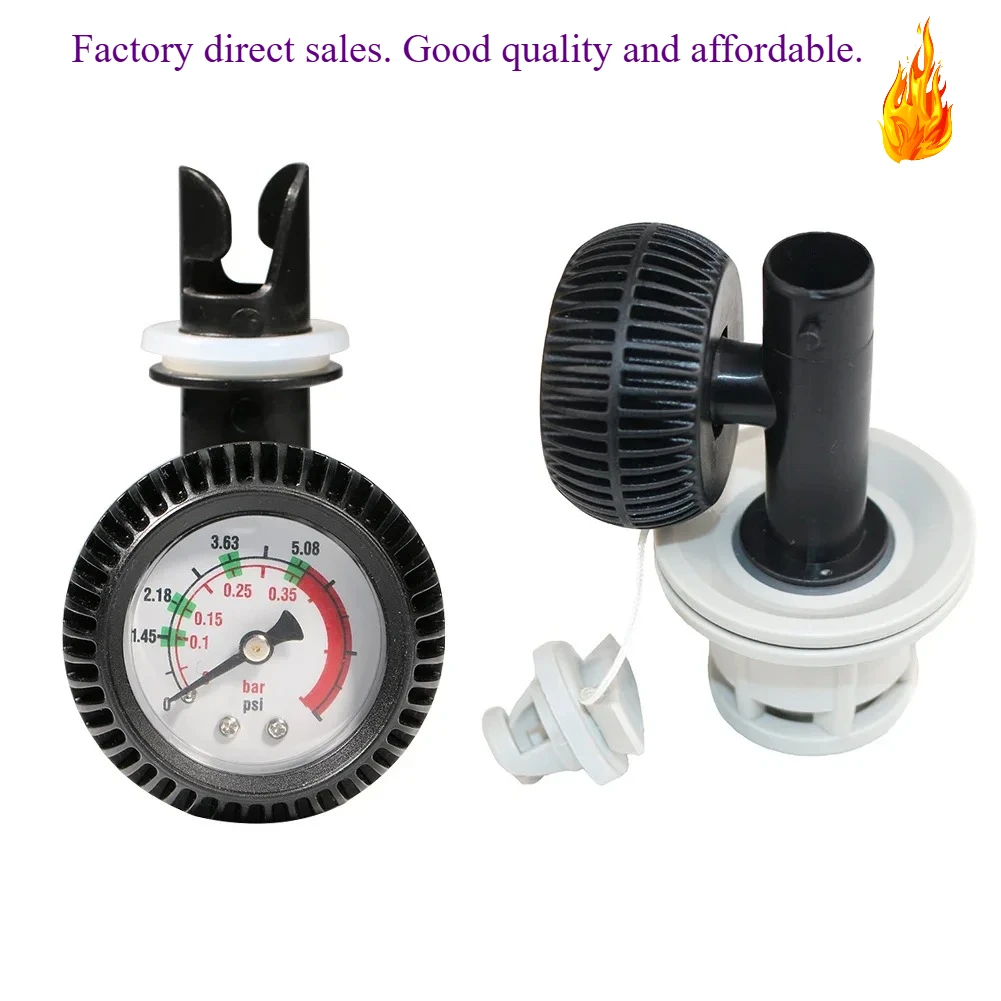 

PVC Air Pressure Gauge A09005 for Inflatable Boat Kayak SUP, with Valve Connector Thermometer