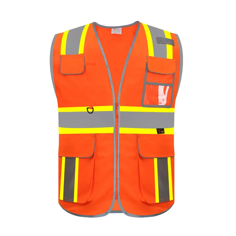 Work Vest Reflective with Tool Pockets Two Tone Hi Vis Workwear Men Safety Vest High Visibility for Man