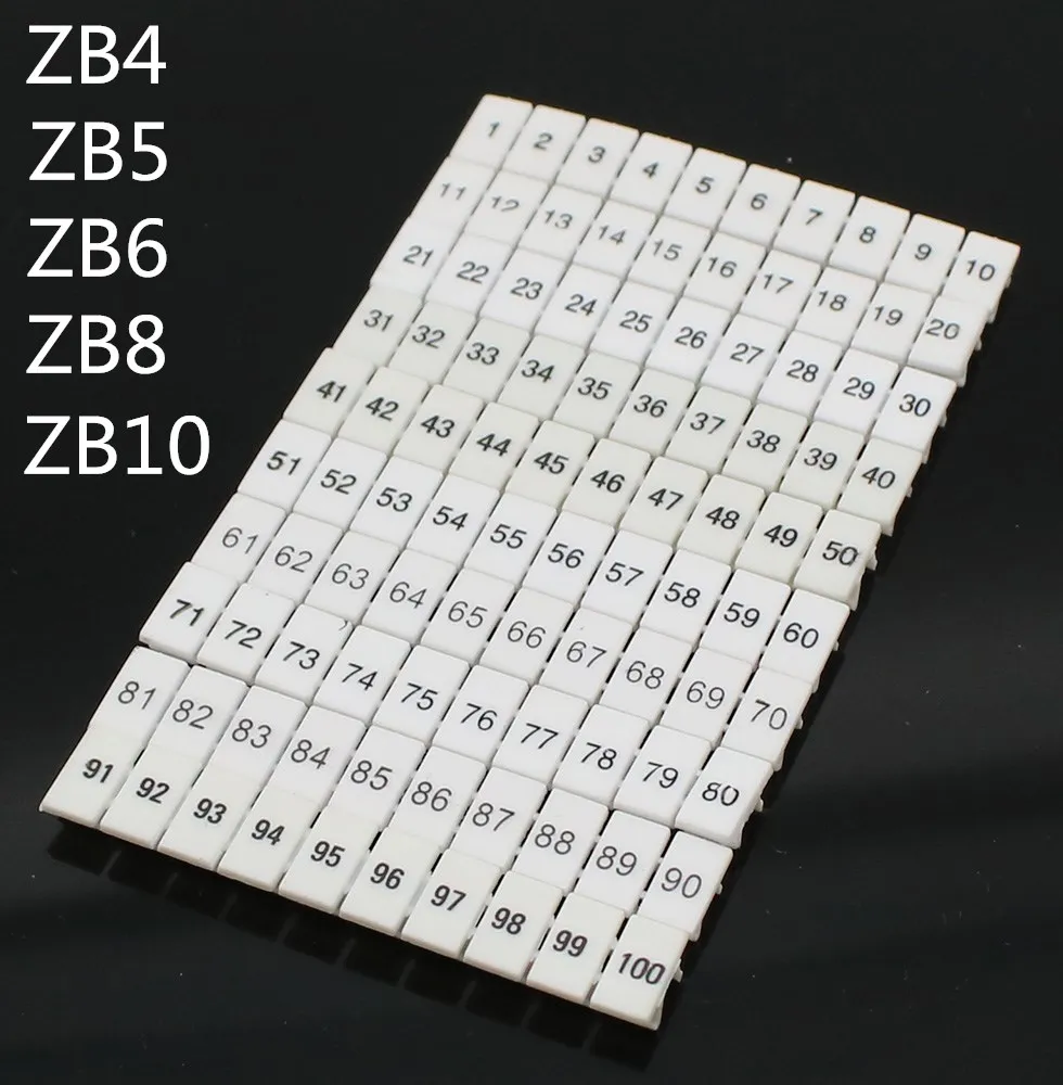 

Zack Marker Strips With Standard Numbering With Blank for UK and ST and PT DIN Rail Terminal Blocks ZB4 ZB5 ZB6 ZB8 ZB10 10Pcs