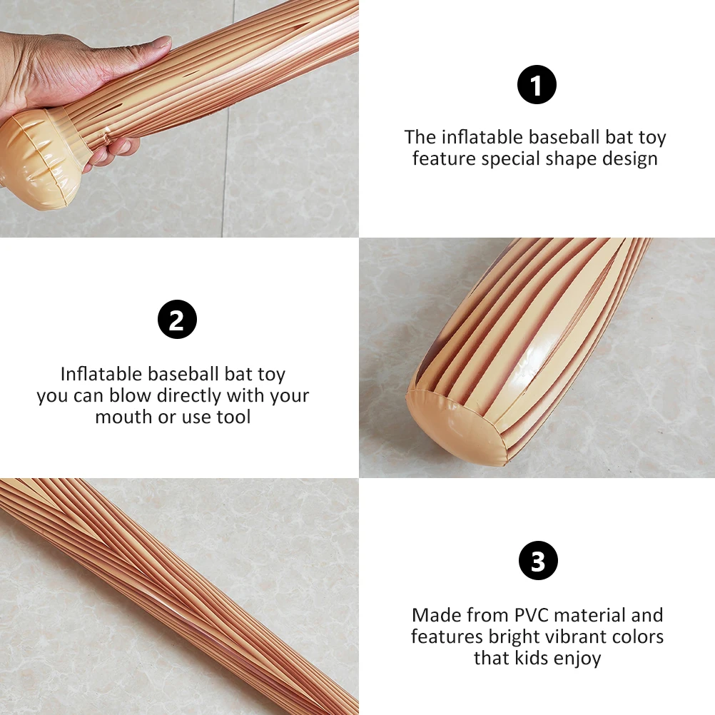 6 قطعة مضرب بيسبول قابل للنفخ ألوان نابضة بالحياة مادة PVC عصا الهتاف للأطفال الرياضة تحت عنوان الطرف الديكور و #6