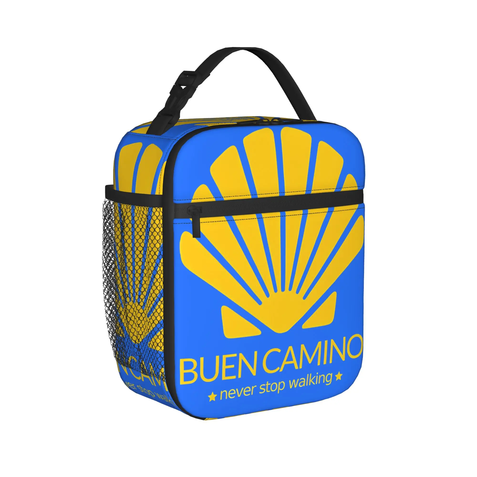 Buen Camino De Santiago Insulated Lunch Bag Cooler Bag Reusable,Meal Container Pilgrim High Capacity Tote Lunch Box Bento Pouch
