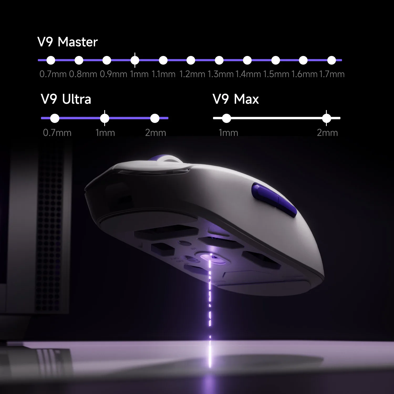 Akko Dash V9 Master/Pro Mouse 40g3g Ultralight Ergonomic 8K Wireless E-sports PAW3955 / PAW3315 / PAW3311 Sensor Gaming Mouse