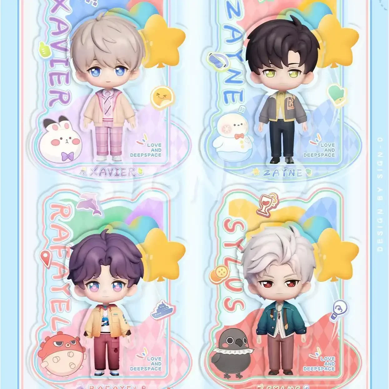 Anime Sylus Love and Deepspace Zayne Rafayel Xavier Q Edition Acrylic Standing Board  Sign Cospaly Cartoon