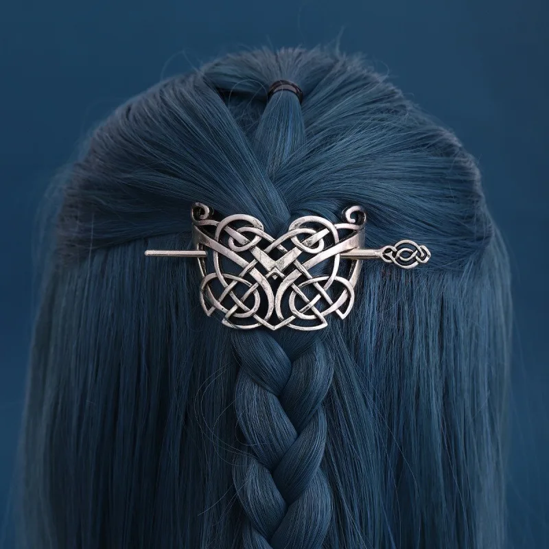 Retro Punk Style Kettel Combined Golden Hair Clip Nordic Norwegian Viking Sword Traditional Chinese Headwear Gifts Preferred