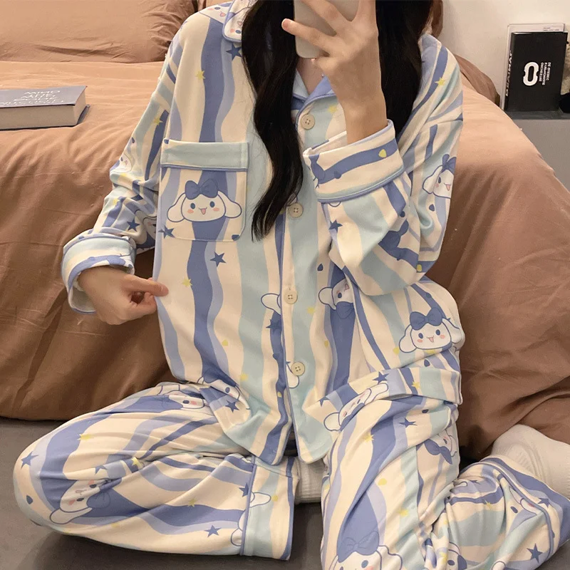 Cartoon Yugui dog pajamas Sanrio loungewear pure cotton two-piece set casual pajamas pants set Yugui dog women's pajamas