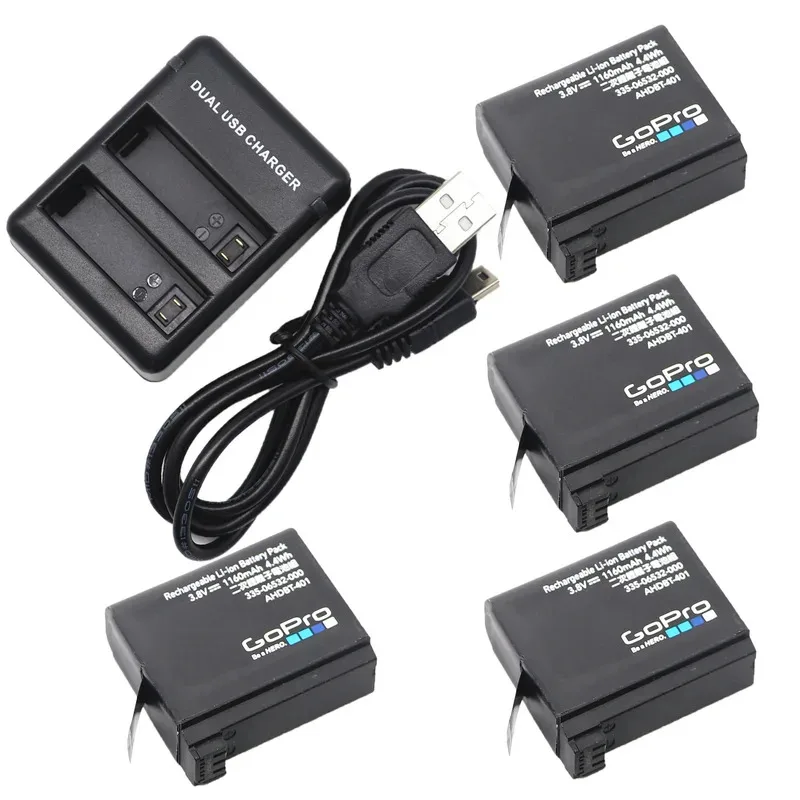 Batería Original hero 4 de 1160mAh para baterías Gopro Hero 4, batería GoPro Hero4 AHDBT 401, accesorios para Cámara de Acción