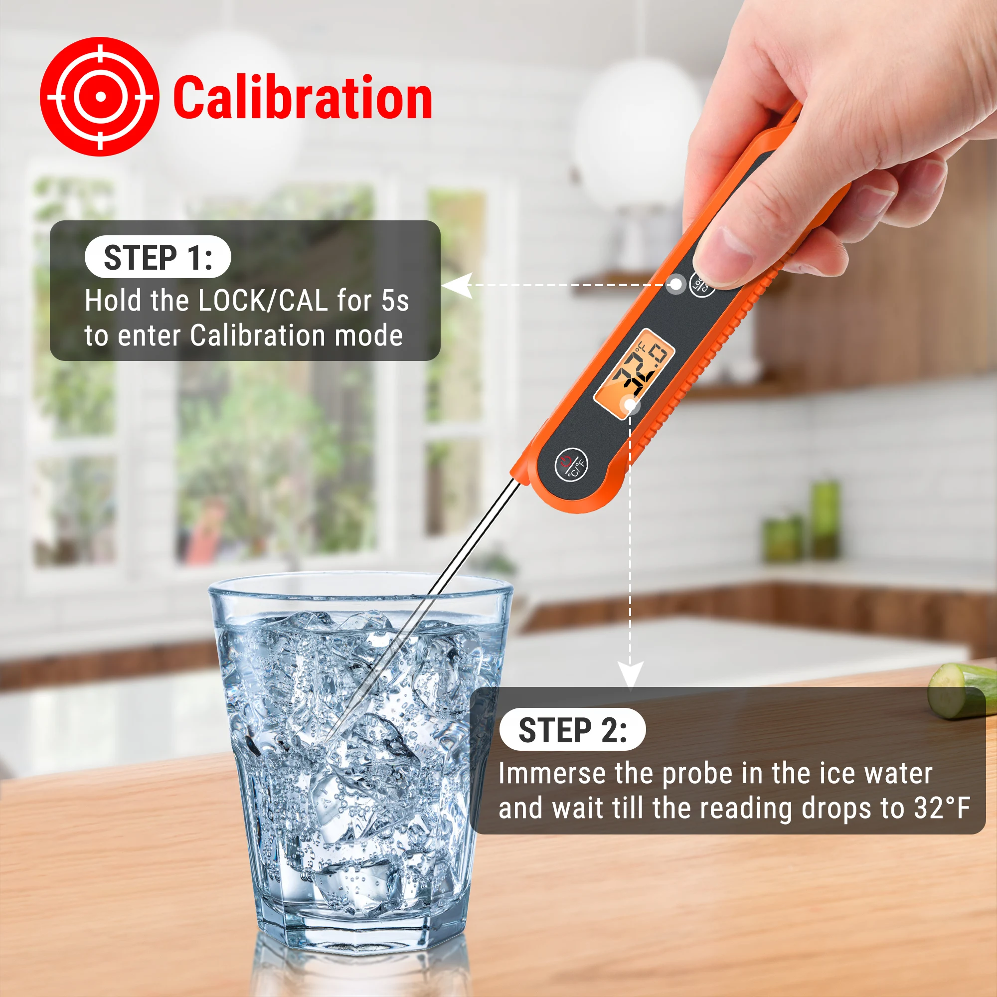 ThermoPro TP03H Digital Backlit Instant Read Meat Thermometer for BBQ Cooking, Waterproof Kitchen Thermometer with Lock Function