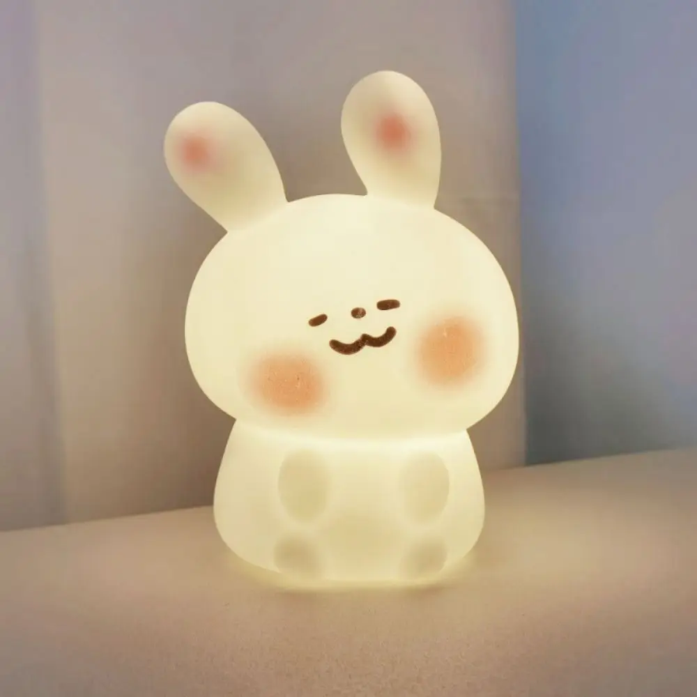 Plastic Rabbit-shaped LED Lamp Lighting Ornaments Attractive Creative Night Light Cute White Bedside Light Bedroom Desktop