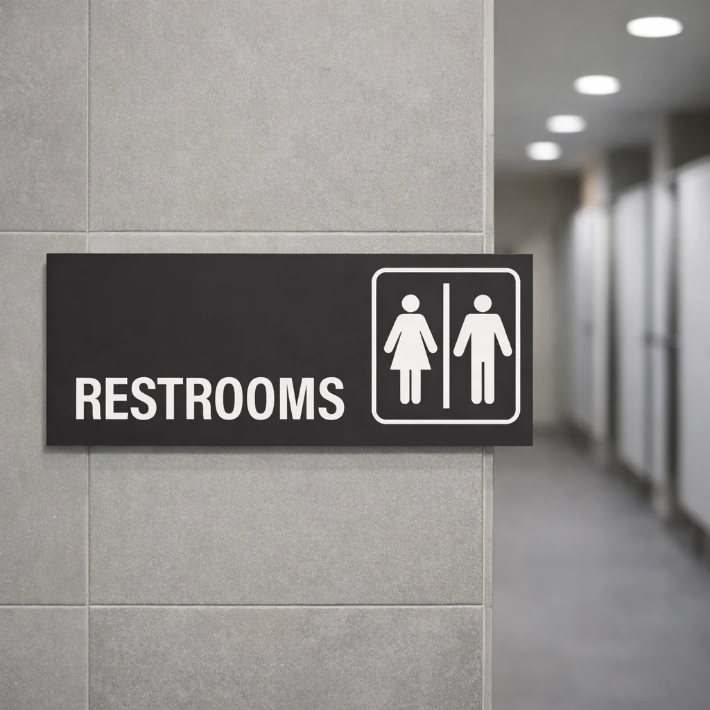 

Персонализированная табличка с номером дома из акрила, вырезанная лазером, для туалетов и ванных комнат, декор для санузлов, УФ HD печать, настенные вывески, уличная табличка, подарок