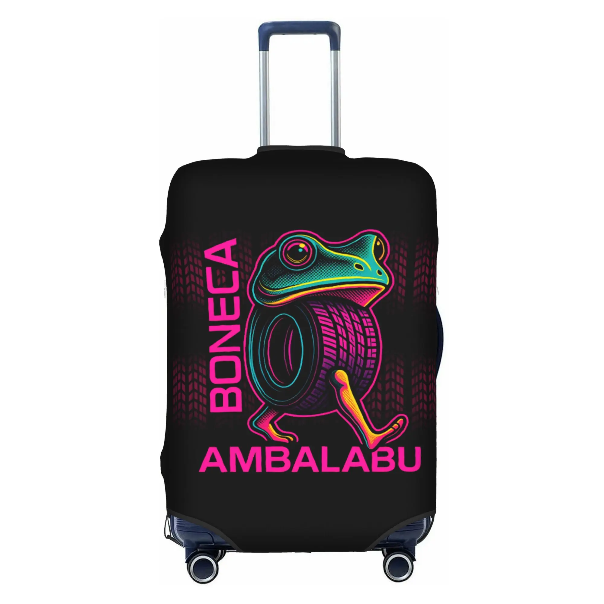 Cute Italian Brainrot Boneca Ambalabu Luggage Cover Protector Washable Funny Meme Travel Suitcase Covers