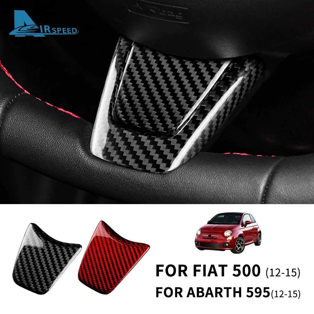 Real Hard Carbon Fiber Sticker For Fiat 500 Abarth 595 2012 2013 2014 2015 Car Interior Trim Decoration Accessories