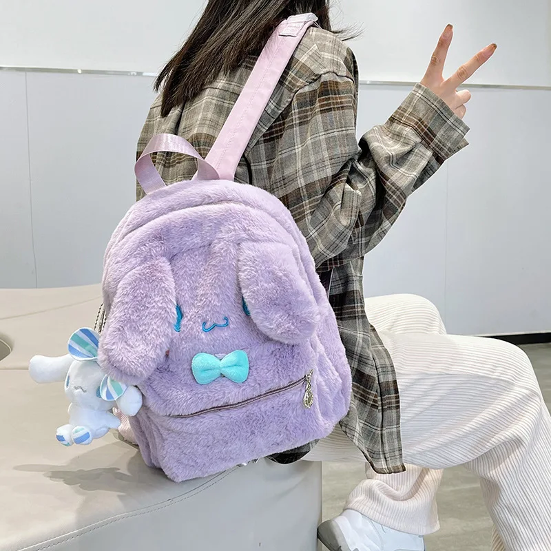 Japanese Anime Sanrio Plush Cinnamoroll Kawaii Schoolbag Fresh Girl Cute Backpack New Soft Girl Knapsack Girl\'s Birthday Gift