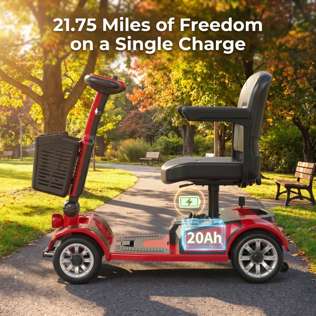 

Unificare Anti-Roll Mobility Scooter 7.8km/h Max Speed 12° Climbing Gradient Foldable Electric Scooter 20Ah Removable Battery