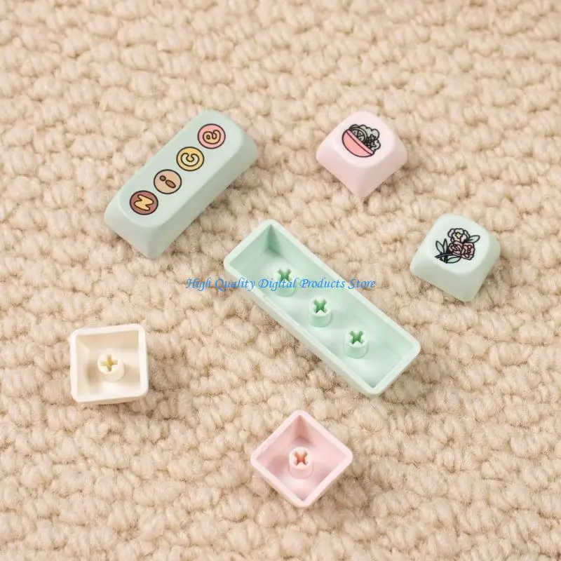 U2je Unieke Milk Green Pig PBT KeyCap Set MOA Profile KeyCaps Dye Sublimation voor uitgebreid toetsenbordgebruik