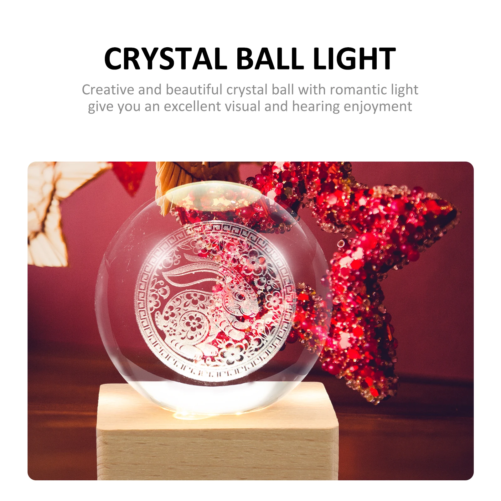 

Creative Usb Crystal Ball Night Stable Base Bedroom Atmosphere Lamp Romantic Decorative Light For Home Office Festival Gift