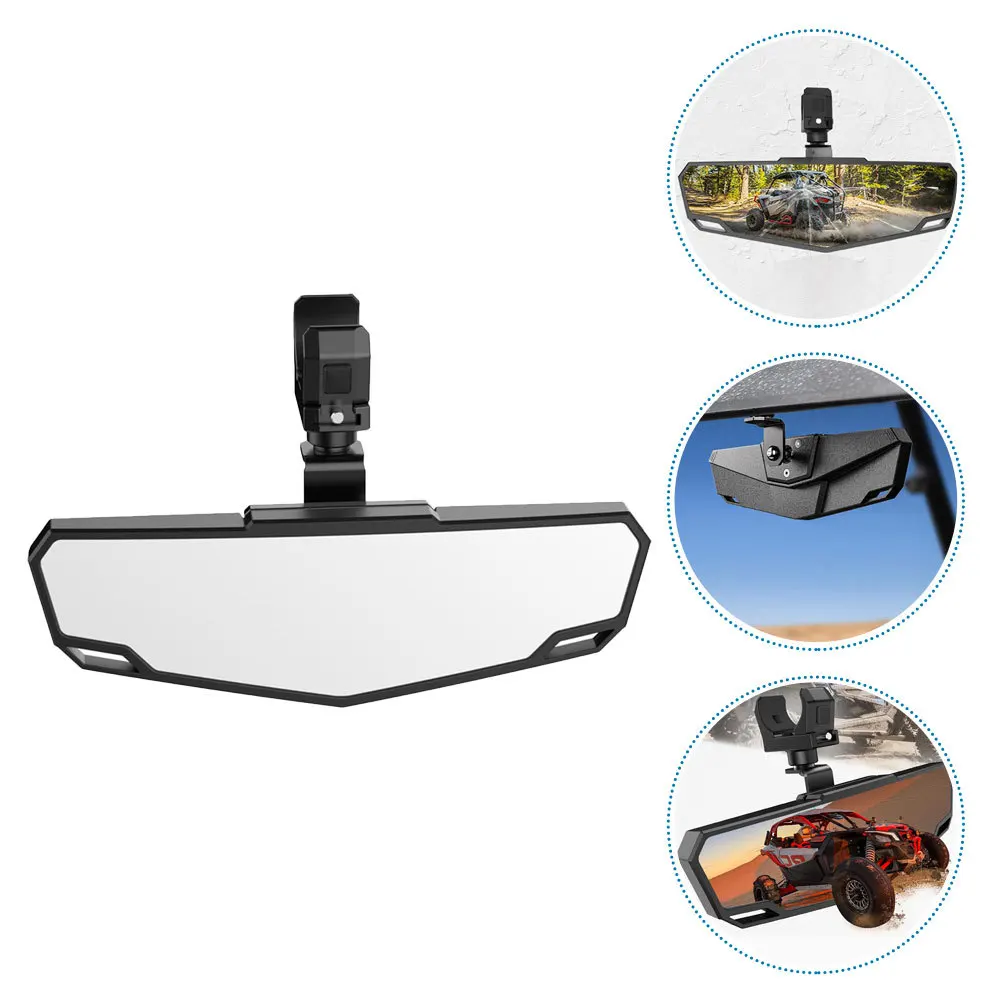 

Wide Angle Rear View Mirror for Atv Utv Blind Spot Coverage Strong ABS Material Adjustable Mounting Automotive Safety