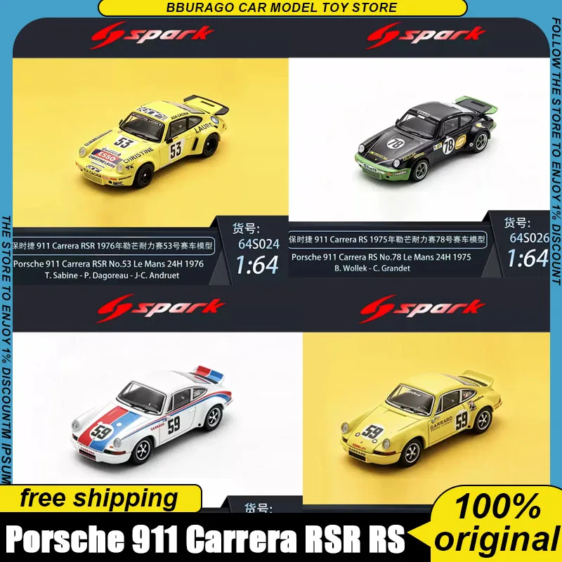 

Pre-Sale Spark 1:64 Porsche 911 Carrera Rsr Rs Multiple Classic Endurance Race Versions Diecast Race Car Collectible Ornaments