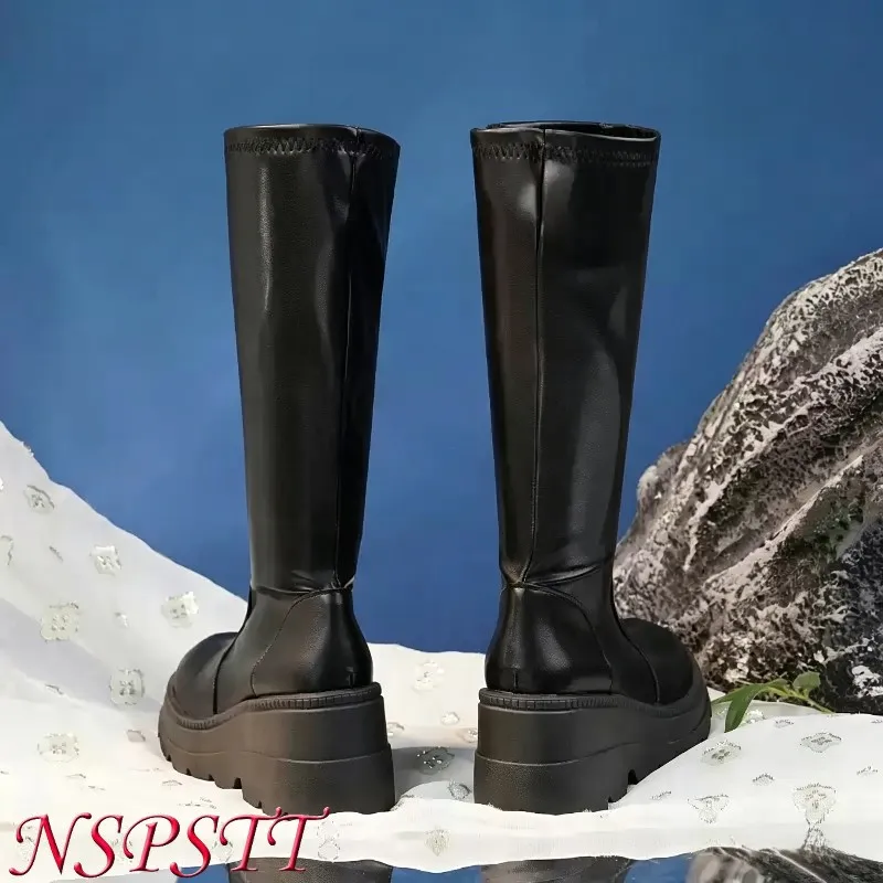 NSPSTT Universal Knee High Height Increasing Boots Adult Men's Elevating Shoe Inserts for Lengthening Gaiter Style