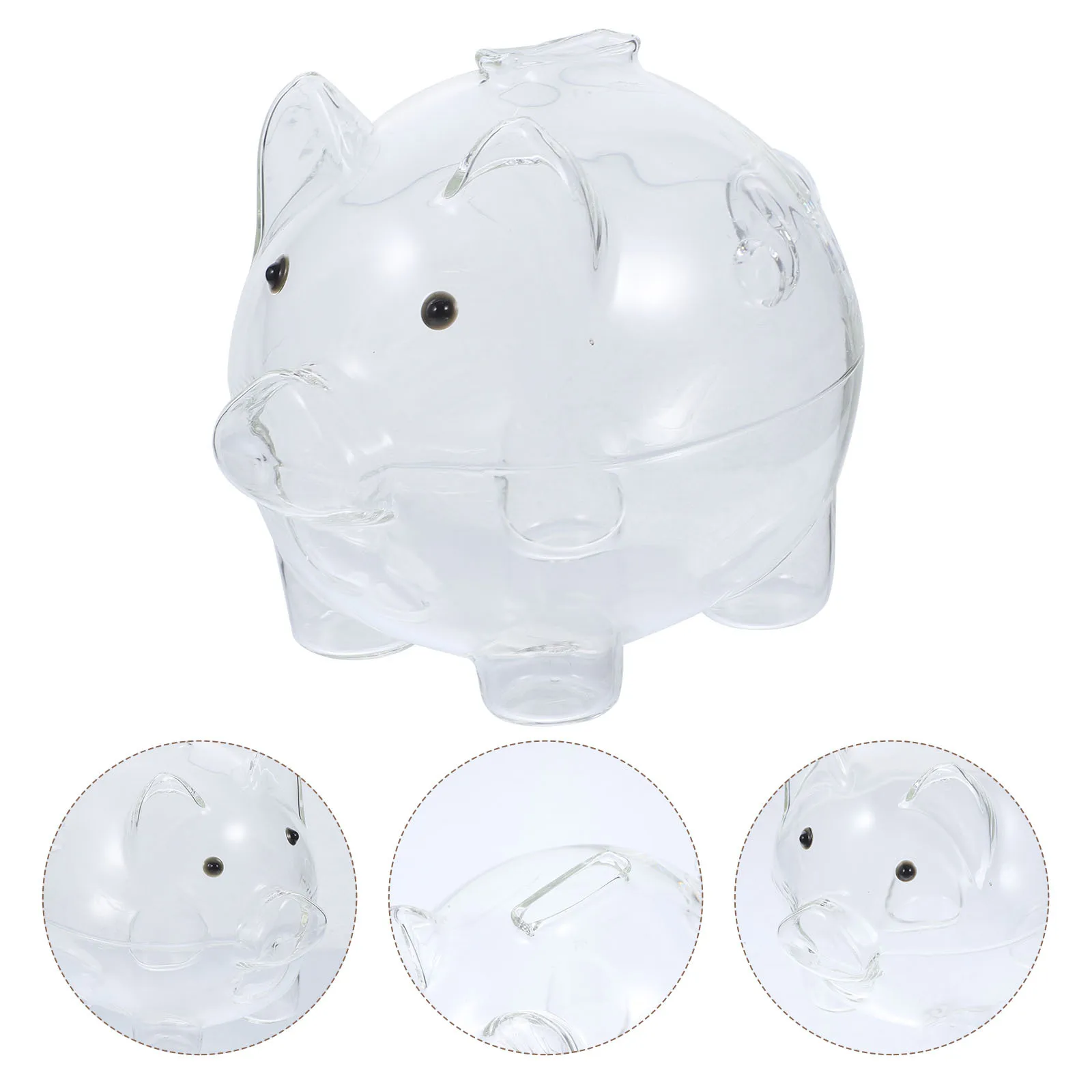 Tirelire en verre en forme de cochon, boîte de rangement transparente pour pièces de monnaie, pot d'épargne créatif pour enfants, banque transparente