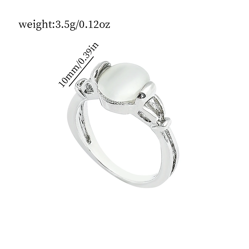 Twilight Saga Bella Ring Fashion Silver Plated Opals Rings Simple Classic Movie Film Jewelry For Women Finger Accessories