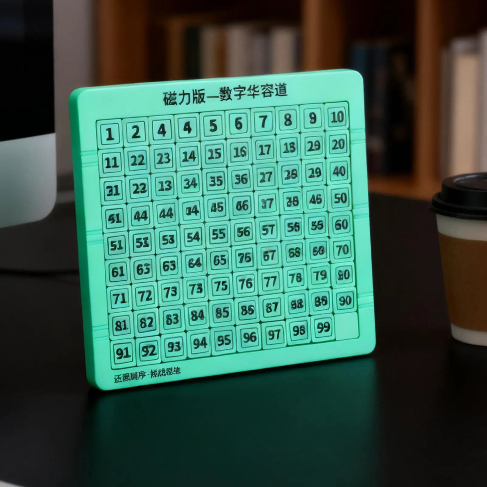 لغز منزلق 1-99 عدد لعبة العد التعليمي المغناطيسي لوحة خربش مع قلم للأولاد والبنات والمراهقين وعيد الفصح والسفر وعيد الميلاد #4