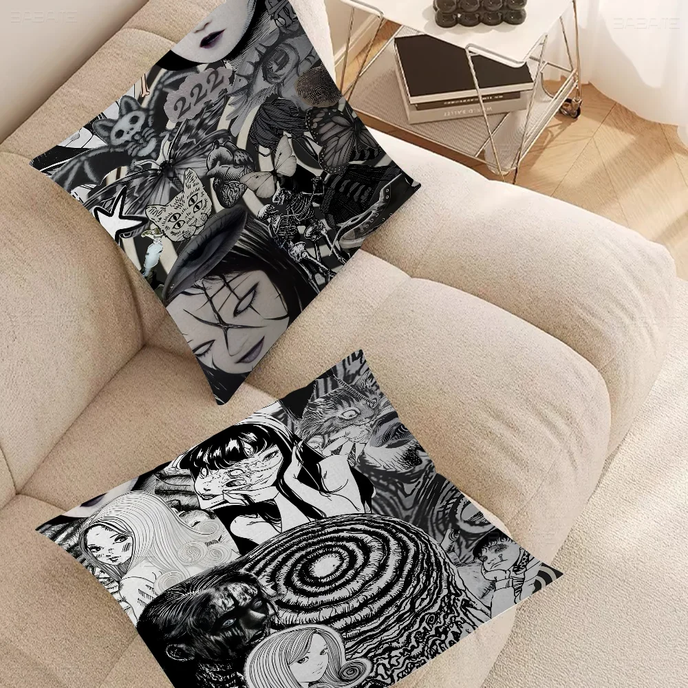 Horror Anime Junji Ito Pillow Gifts Home Office Furnishings Bedroom Sofa Car Cushion Cover Case 45x45cm