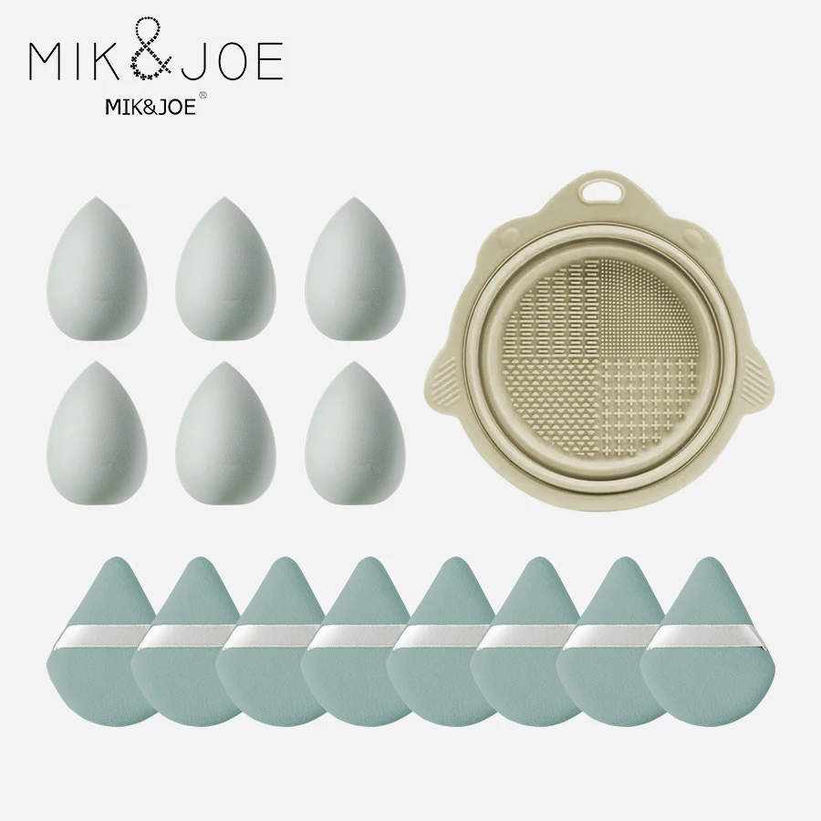 15 peças de cosméticos esponja misturador beleza ovo fundação maquiagem esponja cosméticos tigela de limpeza acessórios cosméticos