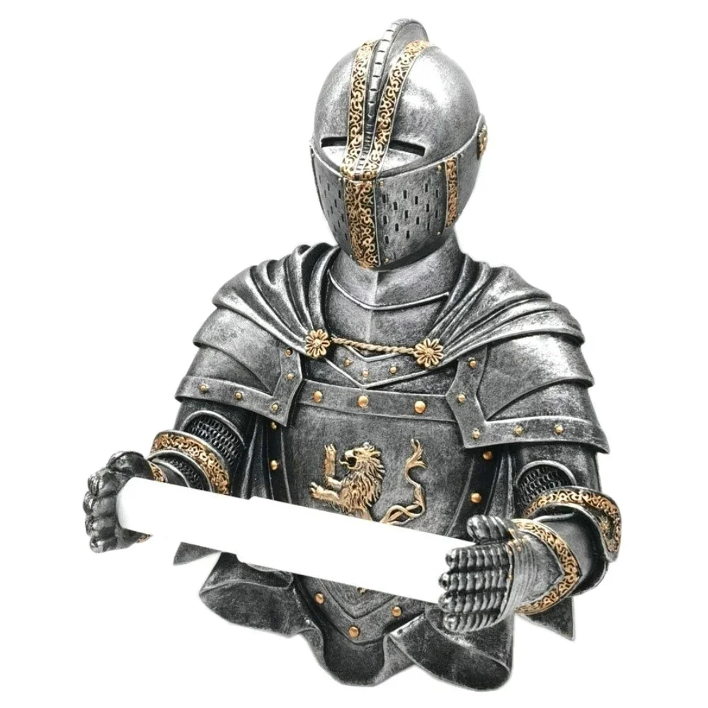 Toilet Paper Holder Tissue Storage Roll Medieval Statue Knight to Gothic Remember Paper Towel Holder Bathroom Decor