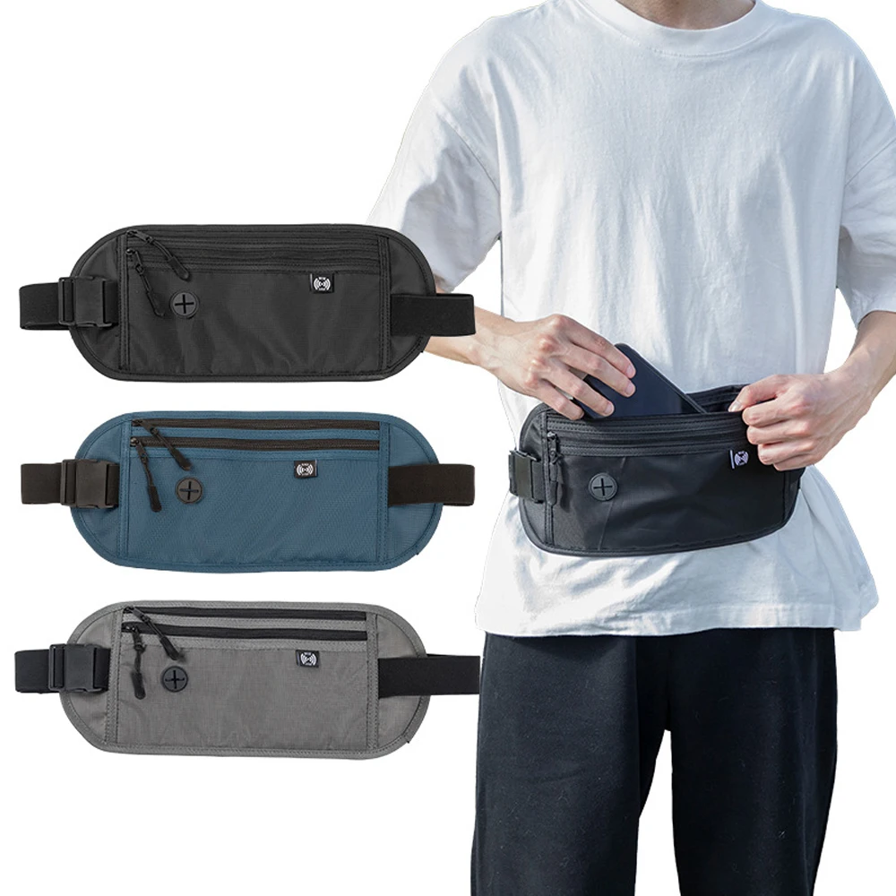 1PCS Passport Holder for Travel for Men and Women Hidden Money Belt Travel Wallet with RFID Blocking Sleeve Fanny Pack for Men
