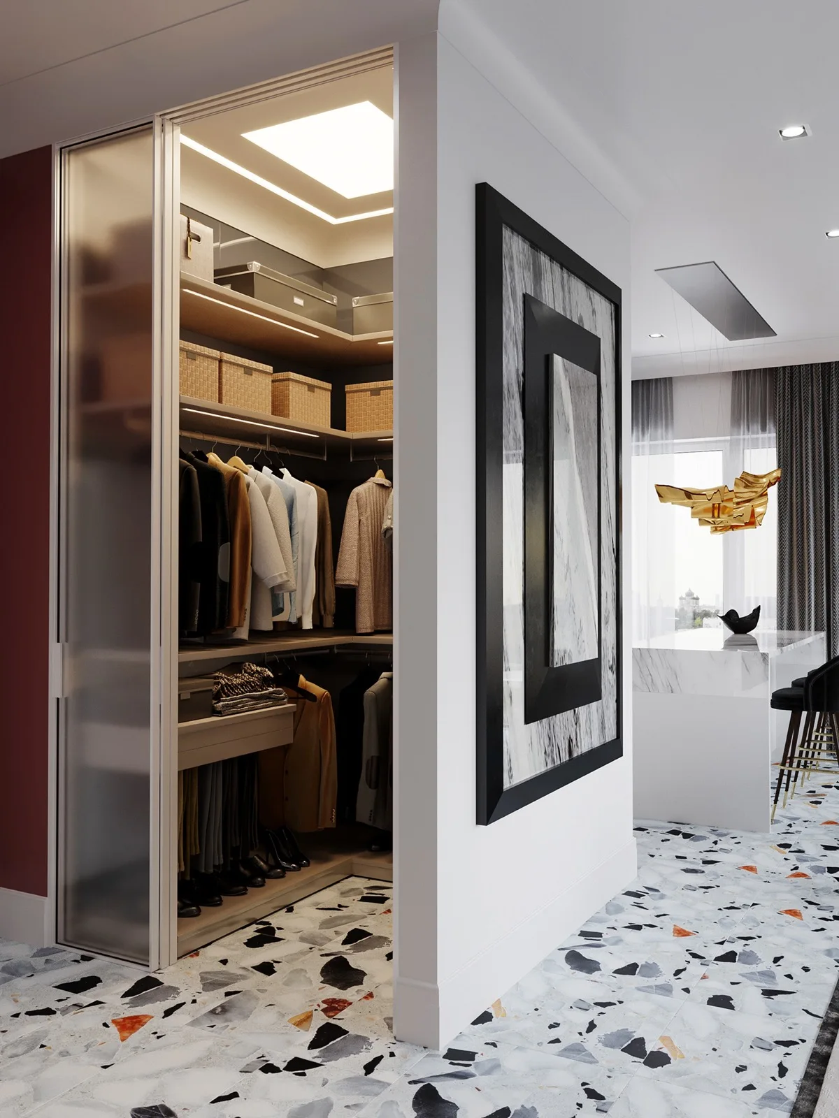 Top Quality Home Customized Wardrobe Design For Dressing Room Walk In Closet