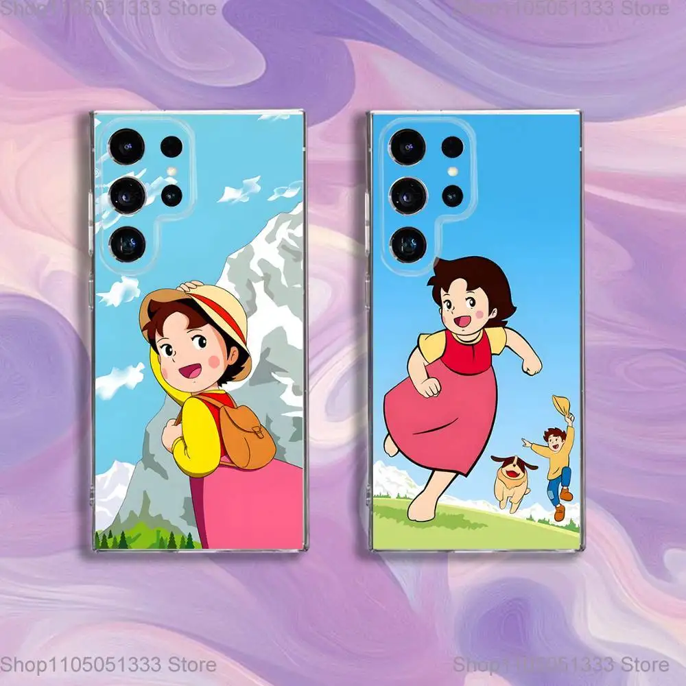 

H-Heidi Cartoon Phone Case For Samsung S24,30,21,22,23,20 FE,lite,PIus,Ultra,5G,Note,9,10 Transparent Cover