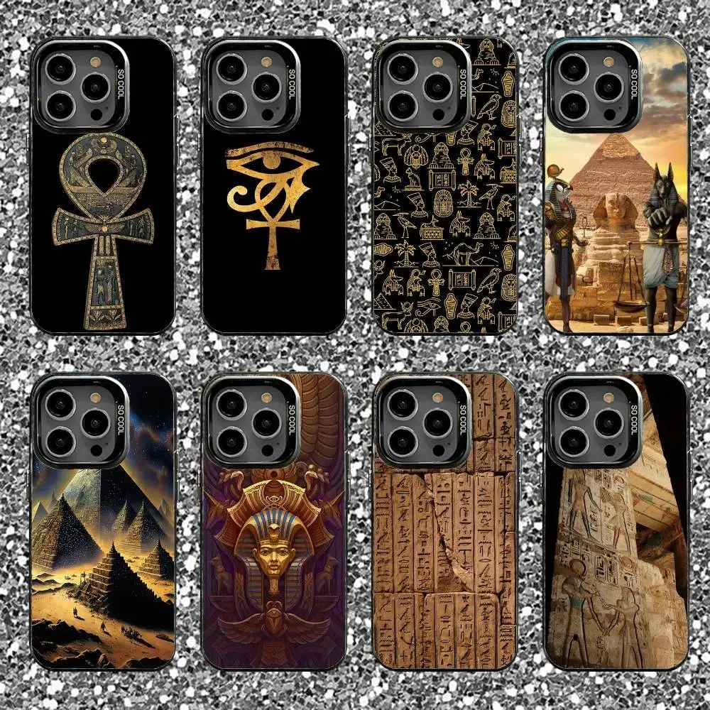 

Ancient Egypt Phone Case For iPhone 16,15,14,13,12,11,Pro,XS,Max,Plus,Mini,SE Black Candy Matte Shockproof Cover
