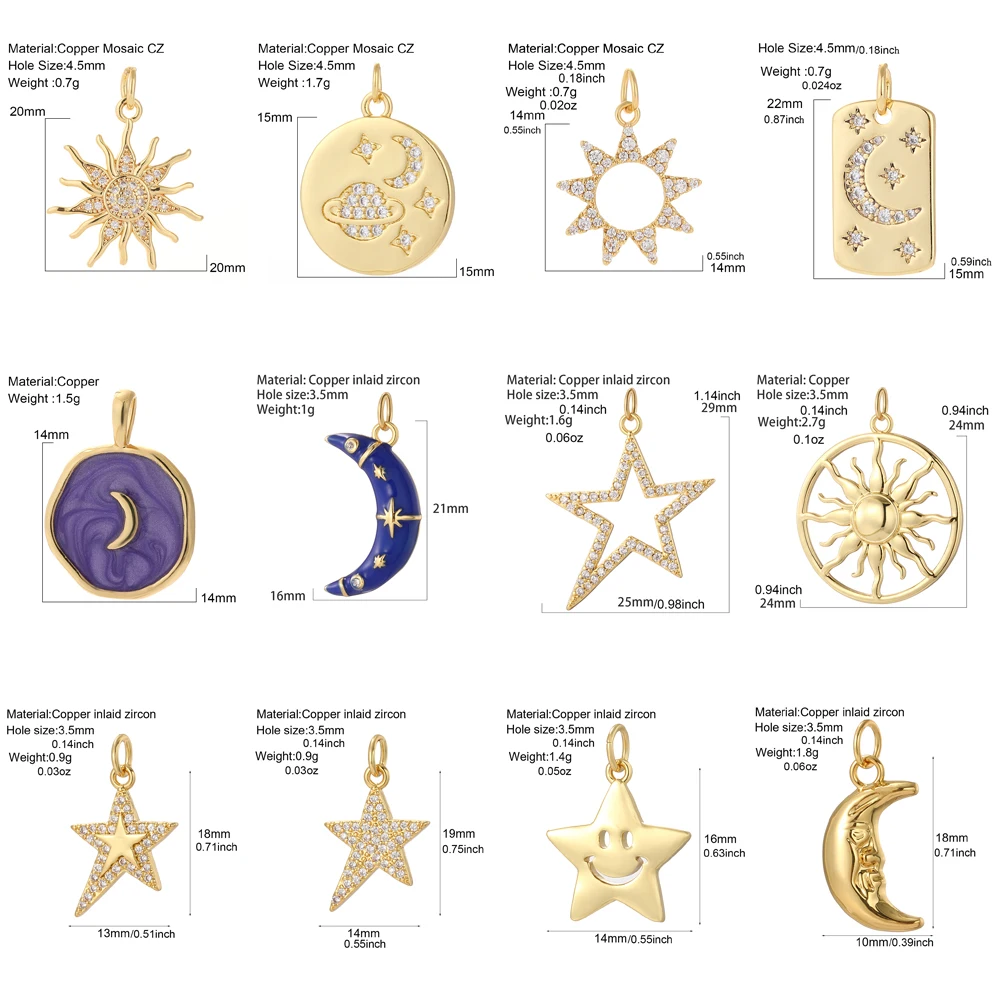 10pcs Cute Bear Moon Pendant Jewelry Production Supplies Bohemian Diy Necklace Earrings Necklace Keychain Resin Charm Wholesale