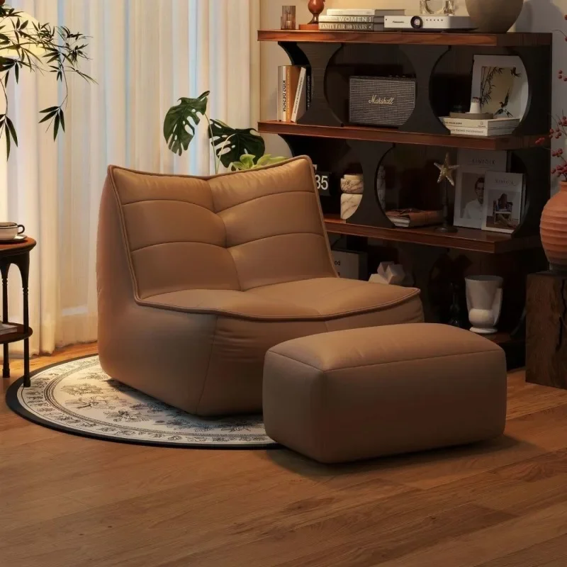 Lazy sofa, single tatami bed, bedroom balcony, living room, leisure bean bag sofa view 2