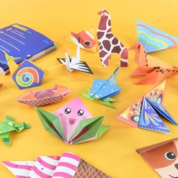 108pcs/set Cartoon Animal Origami Toys Paper Cutting DIY Handcraft  Art Puzzle Learning Educational Toy Kids Birthday Favor Gift