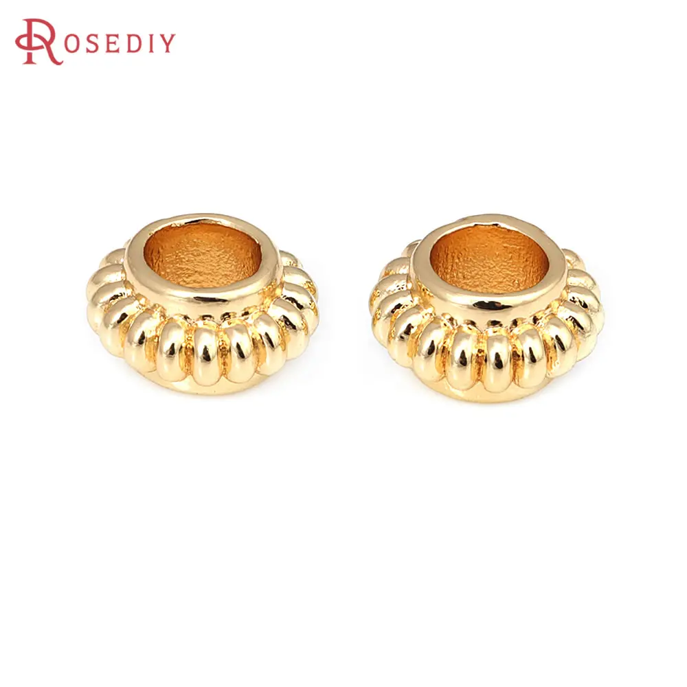 18k cor de ouro latão espaçador contas pulseira contas jóias fazendo suprimentos diy colares brincos pulseiras descobertas acessórios