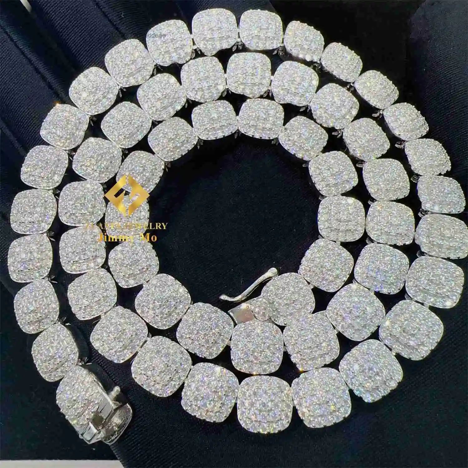 Design New Fire Jewelry Pass Diamond Tester 9mm Iced Out Hip Hop VVS1 Moissanite Cuban Chain Tennis Chain Cluster Necklace..