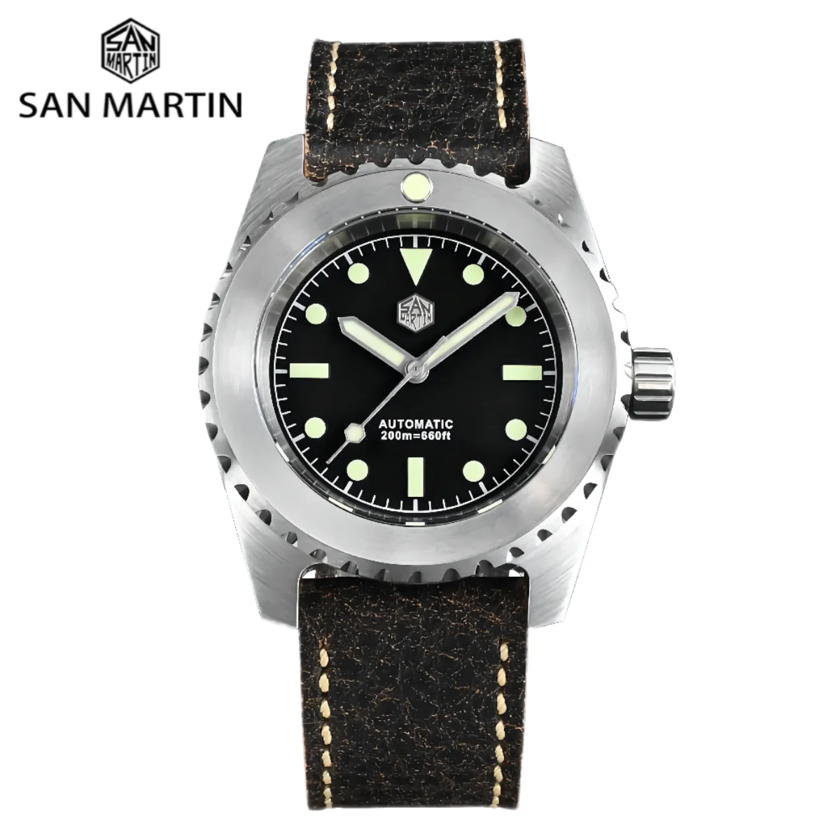 San Martin 41mm Retro Men Diver Watch 8215 8315 Self-Wind Wristwatch Mechanical Automatic 20Bar Waterproof Lume Vintage SN0029B