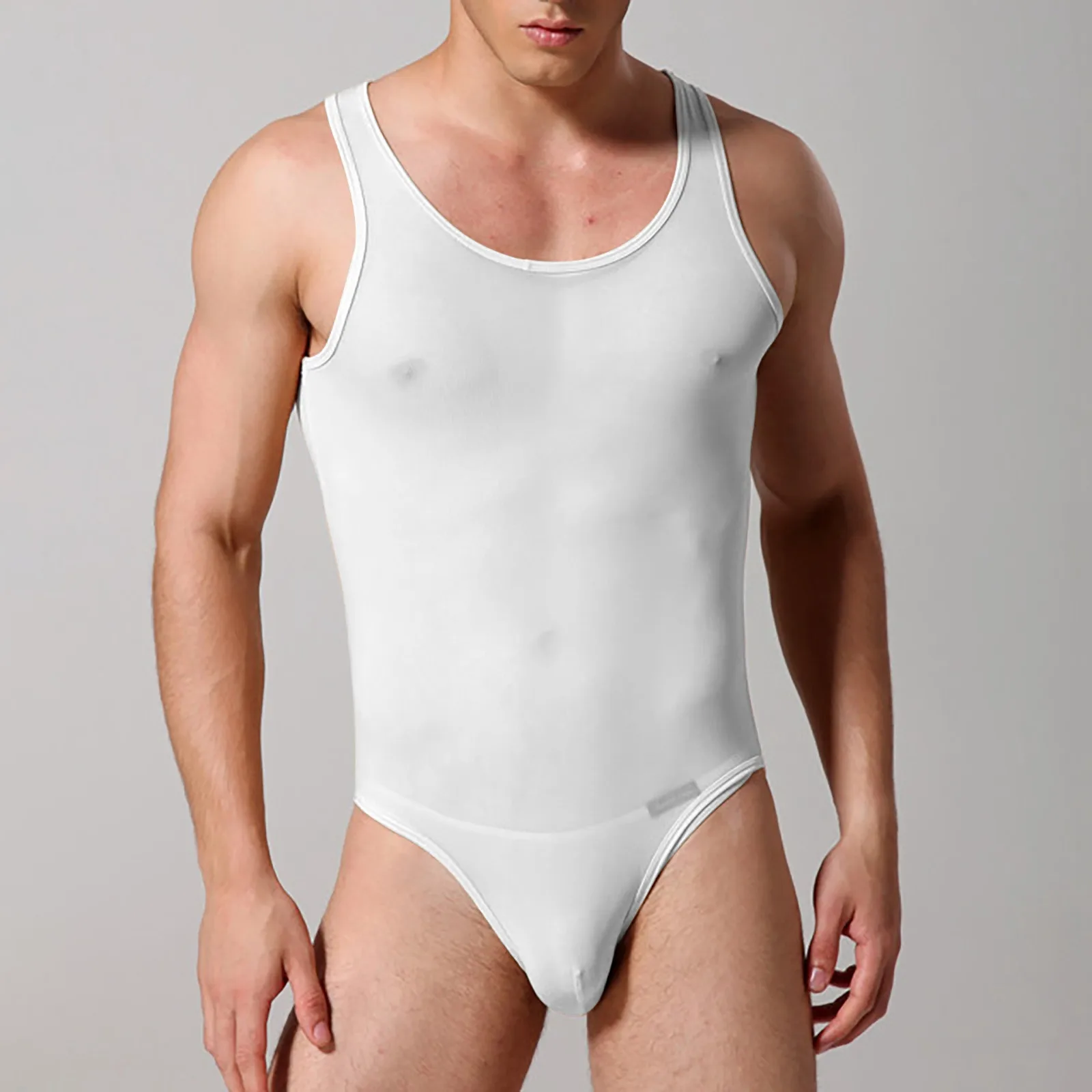 

Sheer Underwear Men's Sexy Underwear Mesh Breathable Sexy Shirts Men's Sleeveless Sleepwear See Through Underwear Men Jockstrap