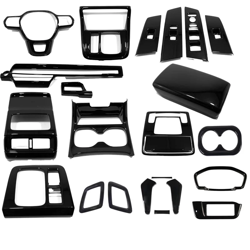 LHD For Honda CR-V CRV 2023 2024 ABS Black Glossy Interior Accessories Door Armrest Window Lift Button Cover Gear Shift Panel