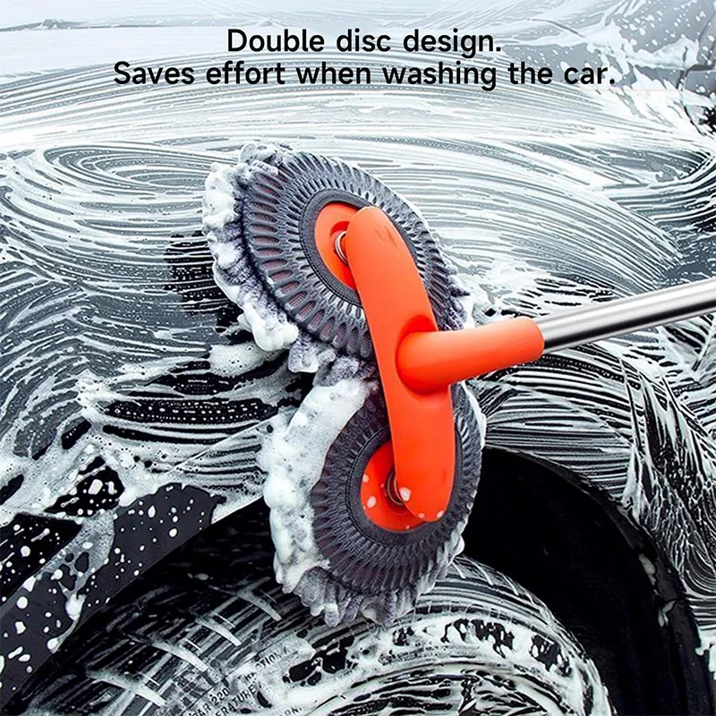 Car Wash Brush Sponge Mopping Glass Cleaning Double Head Windshield Cleaner Caravan Accessories For Car Rotating