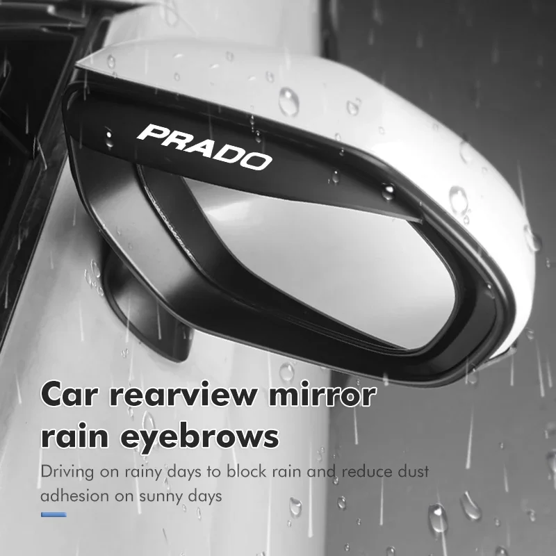 2pcs Car Rearview Mirror Rain Rainy Shield Guard Rain Eyebrows For Toyota Prado 90 120 150 J90 J120 J150 LC90 LC150 2015 2016