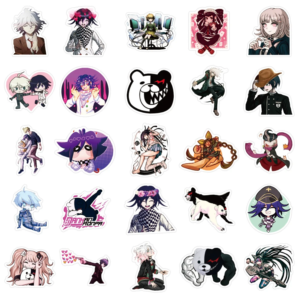 10/30/50pcs Naegi Makoto Kyoko Danganronpa adesivi Anime Byakuya Junko Sticker moto Laptop Skateboard Phone Cool decalcomanie