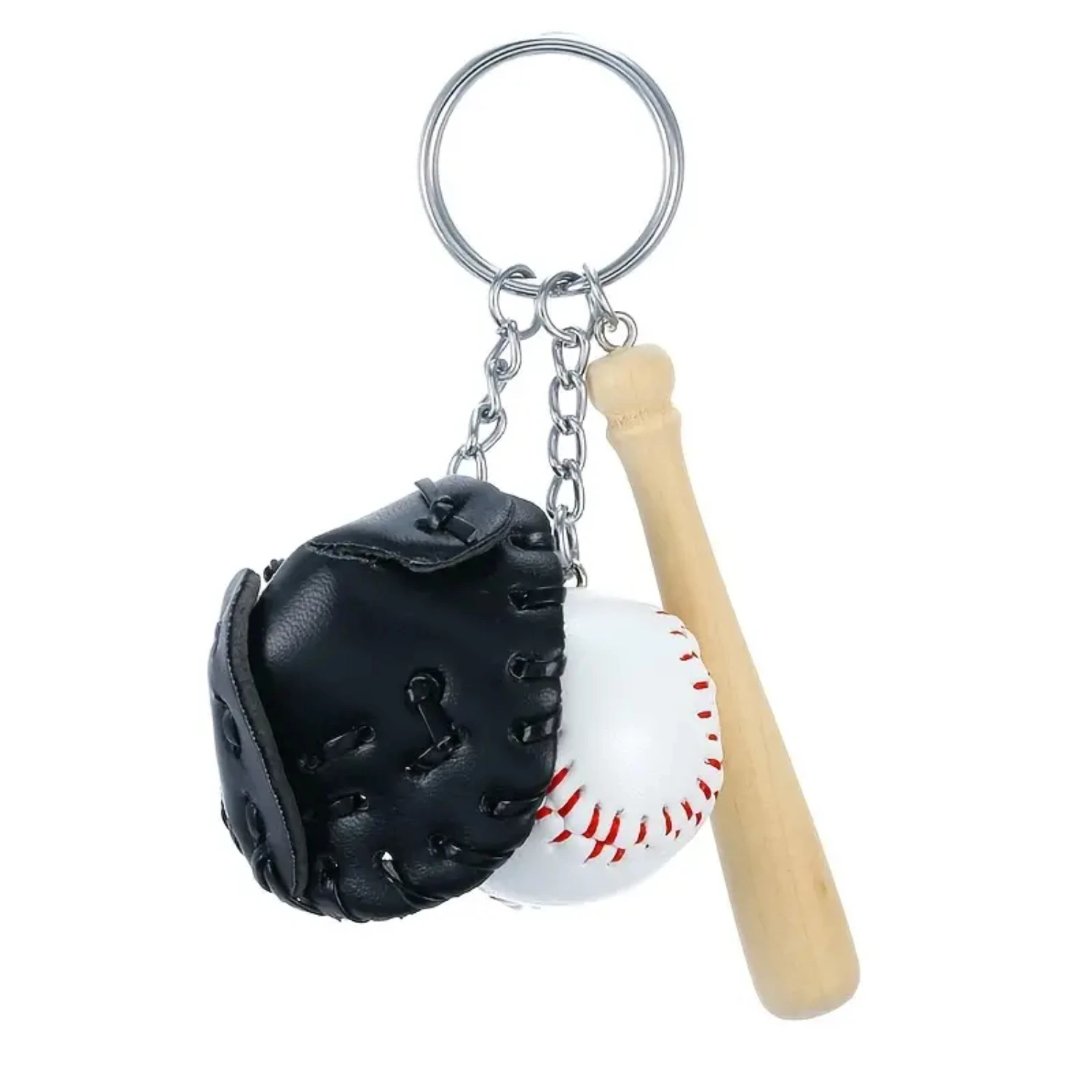 Mini Cute Baseball Keychain Set - Glove, Bat, and Key Ring for Men, Women, Boys, and Girls - Perfect Birthday or Christmas Gifts