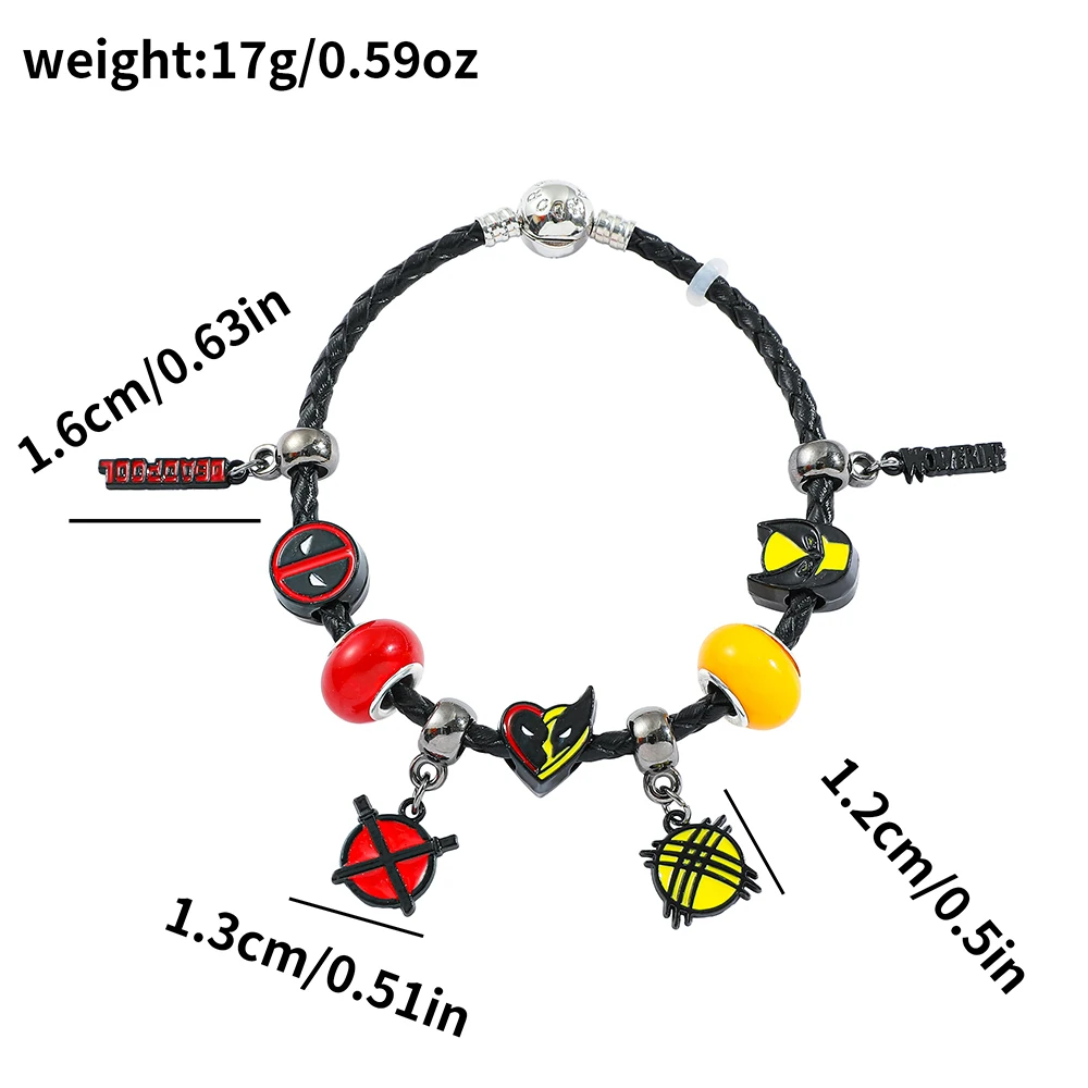 Marvel Deadpool & Wolverine Bracelet Cartoon Cute Deadpool & Wolverine Bangle For Women Man Fans Jewelry Perimeter Gifts