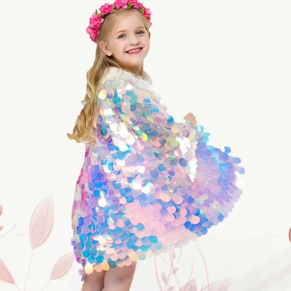 

Разноцветный плащ с пайетками «Радуга», легкий, струящийся, для косплея, вечеринок, выступлений, тематических мероприятий