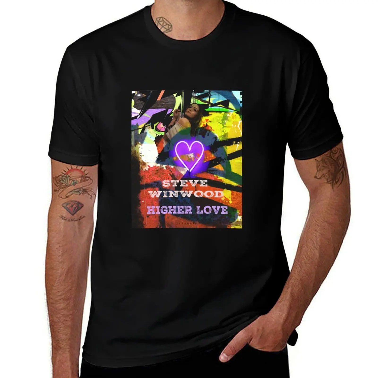 

STEVE WINWOOD - HIGHER LOVE T-Shirt T-shirts oversize gifts for boyfriend Louboutins mens graphic t-shirts hip hop